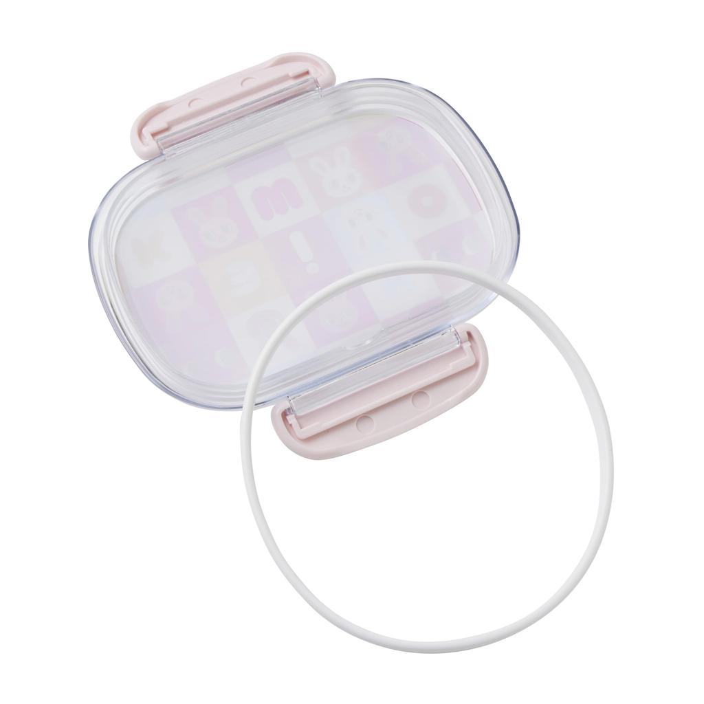 MIKI HOUSE Lunch and Rabbit Made in Microwave and Dishwasher Suitable for Boys and Pink Box, 360ml, Logo, Bear, Design, Japan, Safe, Girls, Baby,