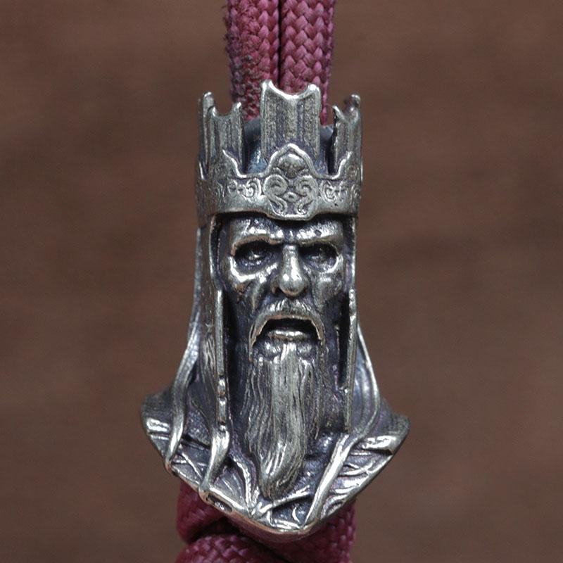 Pope Brass Knife Beads EDC DIY Paracord Woven Bracelet Lanyard Pendants Accessories Pontiff Head Sculpture Outdoor Tool Hangings