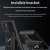 For Motorola Edge 40 5G Card Holder PC+TPU Phone Case Slide Lens Protection Kickstand Cover