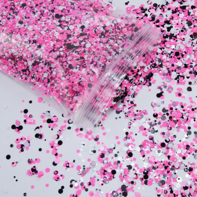 50g X 1bag Nail Round Flake Sparkly 12-Design Ultra-thin Chunky Dazzling Multi-Color Colorful Flakes DIY Nail Tip Art Decoration