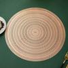6/4pcs Thread Ring Placemats PVC Hollow Round Hot Stamping Insulation Hotel Restaurant Coffee Dining Table Decoration Mat