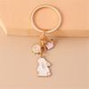 Creative Cartoon Heart Rabbit Keychain Featuring Crown Rabbit Design Durable Alloy Pendant for Young Women and Students