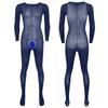 Mens Solid Color Bodystocking Long Sleeve Stretchy Bodysuit with Bulge Pouch Nightwear Underwear