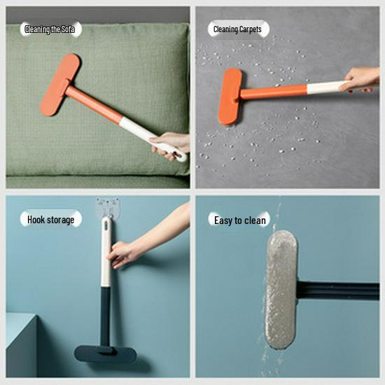 Dual-Sided Wet/Dry Window Cleaner & Screen Brush – Detachable, Washable, Long-Handled Cleaning Tool