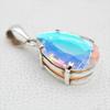 Angel Aura Quartz Pendant, Handmade Pendant, 925 Sterling Silver Pendant, Teardrop Quartz Pendant, Anniversary Pendant