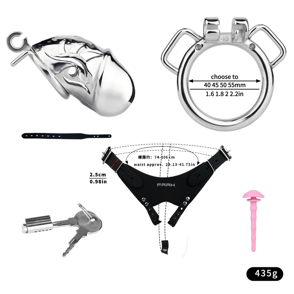 LEZEE Male Chastity Cage Chastity Belt With Peeing Hole Silicone Imitation Clitoris Plug Penis Cages Urethral Lock Sex Toys