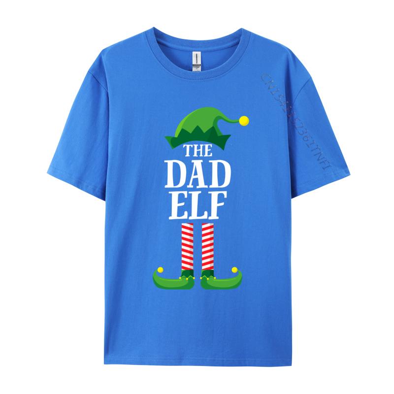 Dad Elf Matching Family Group Christmas T-Shirt Casual Cotton Men's Tees Fashionable Fitted Tshirts Funny Design
