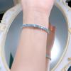 Hui Zhi Yi S925 Sterlingsilber Hochkarbon-Diamant & Aquamarin Luxus-Armband