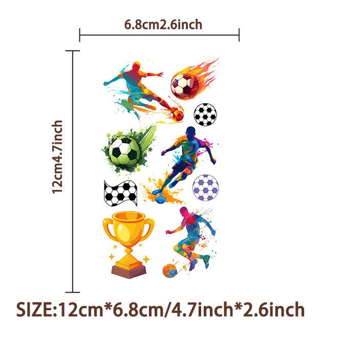 Cartoon Football Tattoo Stickers Waterproof Party Favors, 20 Pieces
