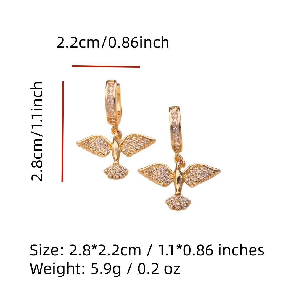 1 Pair Luxury Birdie Dangle Earrings for Women Zirconia Earring Jewelry Wedding Party Accessories