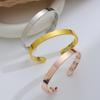 Rose Gold Magnetic Therapy Couple Bangles - Open Smooth Design for Men & Women