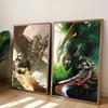 1 Stück Klassische Spiele M-Monster H-Jäger Poster Aufkleber Druck Wasserdichte Wandkunst Für Wohnzimmer Schlafzimmer Heimdekoration