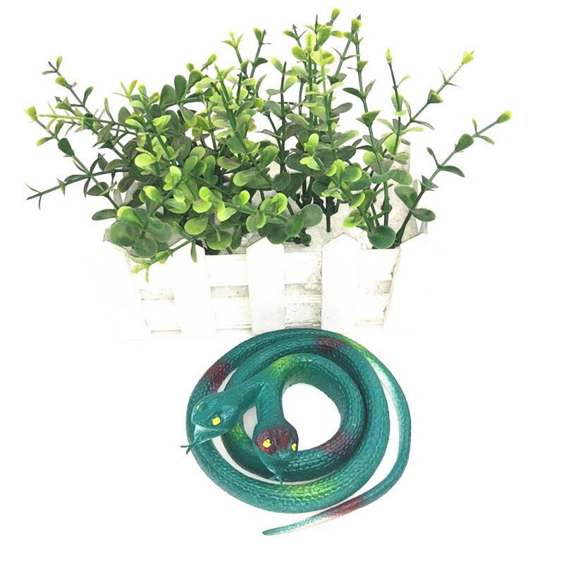Two-headed Snake Funny Scary Tricky Prank Joke Novelty Toy 2PCS/set 75CM Simulation Rubber Soft Fake Snake Toys For Adult Boys