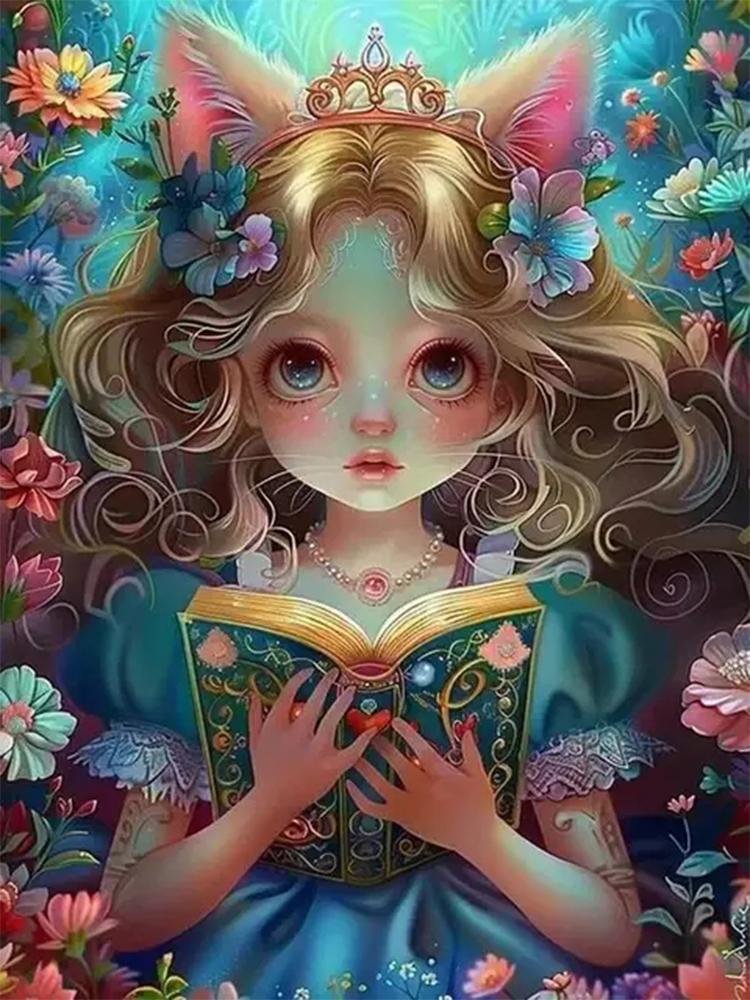 

Diy 5D Алмазная картина Мультфильм Принцесса Кошка Мозаика Искусство Вышивка Девушка Картина Вышитые Настенные Украшения Детский Подарок Full Round 20x30CM