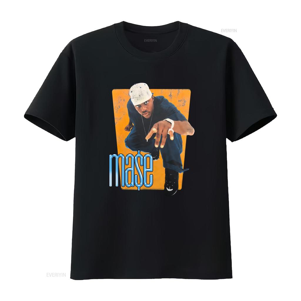 Vintage Mase Harlem World 1997 Album Promo T Shirt Retro Hip Hop Style Vintage Washed Comfortable Homme Breathable Stretched