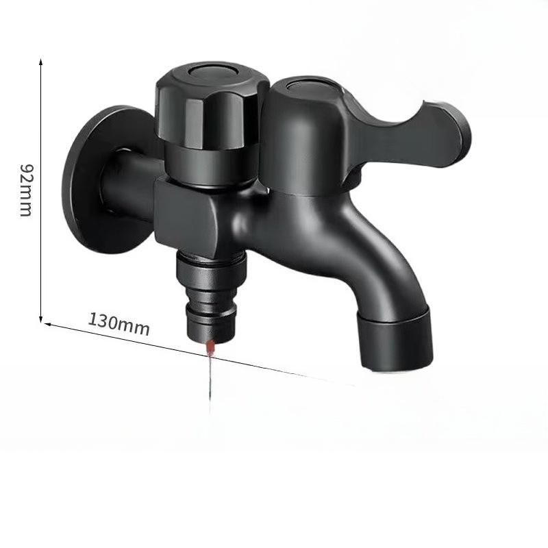 Black Stainless Steel Wall Mounted Bathroom Corner Washing Machine Faucets Outdoor Garden Bibcock Bath Toilet Mop Pool Tap