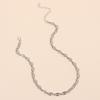 Cool Tone Minimal Stackable Necklace, Hip Hop Choker Clavicle Chain