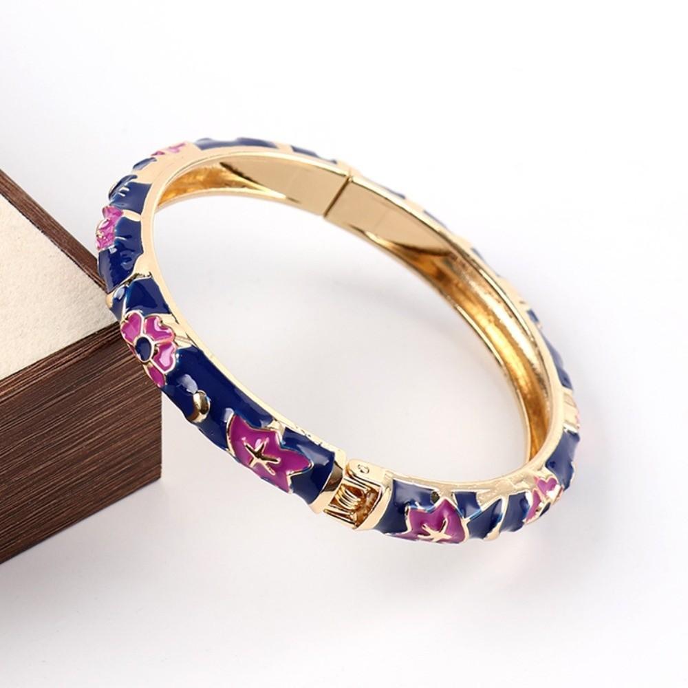 

Enamel Vintage Cloisonne Bangle Colorful Women s Hand Bracelet Vintage Flower Bangle Girls Style 5