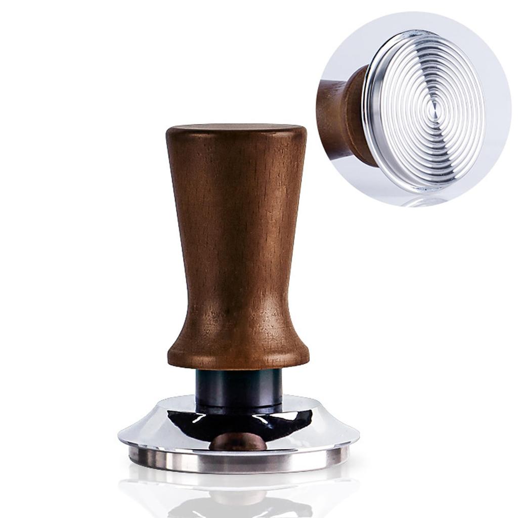 EsiFare 58mm Espresso Tamper, Coffee Tamper, Hand Tamper with Stainless Steel Ripple Base and Wooden Handle, Coffee Hammer, Calibrated Tamper, No