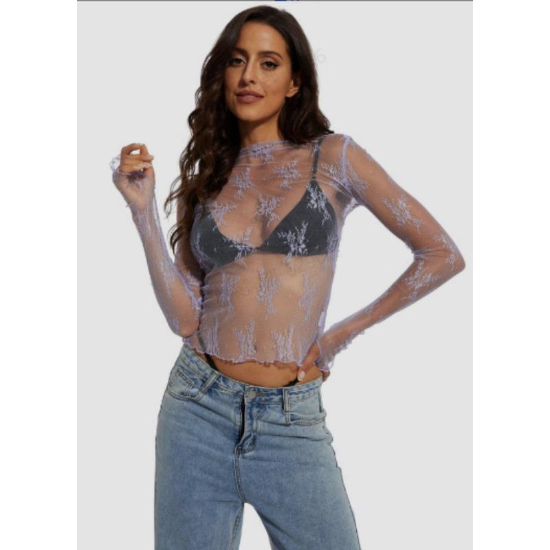 Women's Sexy Hottie Thumbhole Lace Bottom Shirt
