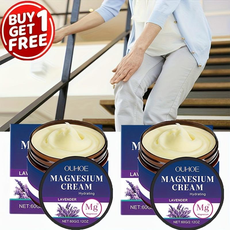 Buy 1 Get 1 Free - Magnesium Cream with Lavender & Hyaluronic Acid, Fast-Absorbing, 60g/2.12oz, Ideal for Athletes & Seniors