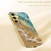 Beach electroplated glass phone case suitable for Samsung Galaxy S26 S25 S24 S23 S22 S20 FE/Ultra/Plus anti drop back cover