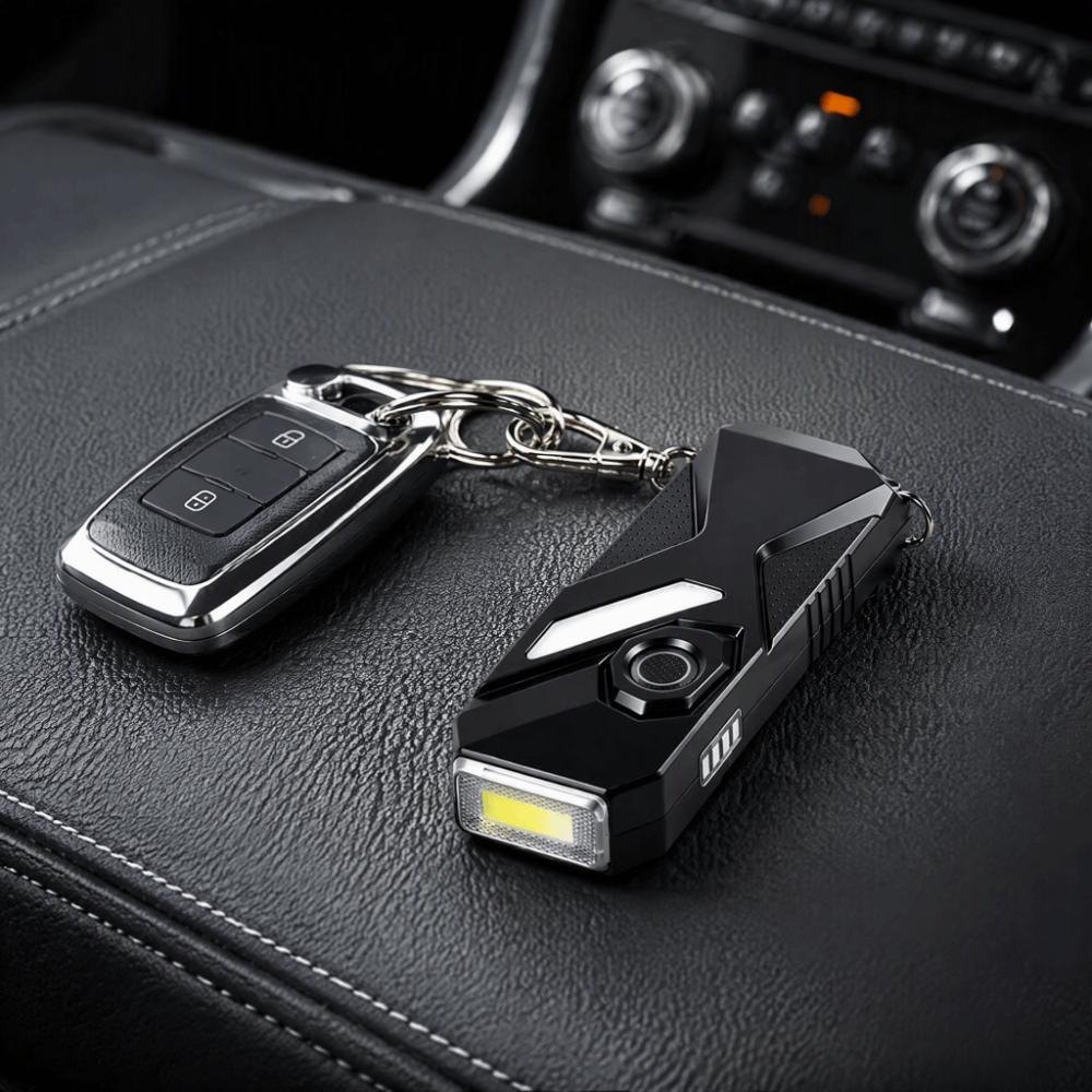 Double Front Lights Detection Lamp USB C Mini Flashlight Atmosphere Keychain Lamp  Outdoor Use