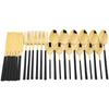 24pcs Black Gold Cutlery Set Knife Forks Tea Spoon Dinnerware Set Stainless Steel Flatware Western Kitchen Tableware Silverware