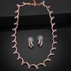 Estele Women's Necklace Set Rose Gold Plated with Austrian Crystals