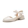 Summer new sandals women's spring wear thick heel bow with skirt bag head Mary Jane single shoes
