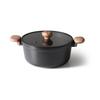 SENSARTE Two-handed Pot, 26cm, Deep, Tabletop Pot, IH Compatible, Gas Fire Compatible, Curry Pot with Lid, Non-stick, Easy To Clean, Hotpot Cooking,