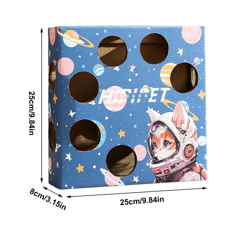 Katzenpuzzlebox Intelligenter Katzenkratzer Elektrisches Katzenspielzeug mit Feder Whack-a-Mole Interaktives Katzenspielzeug Kätzchenspielzeug für Wohnungskatzen