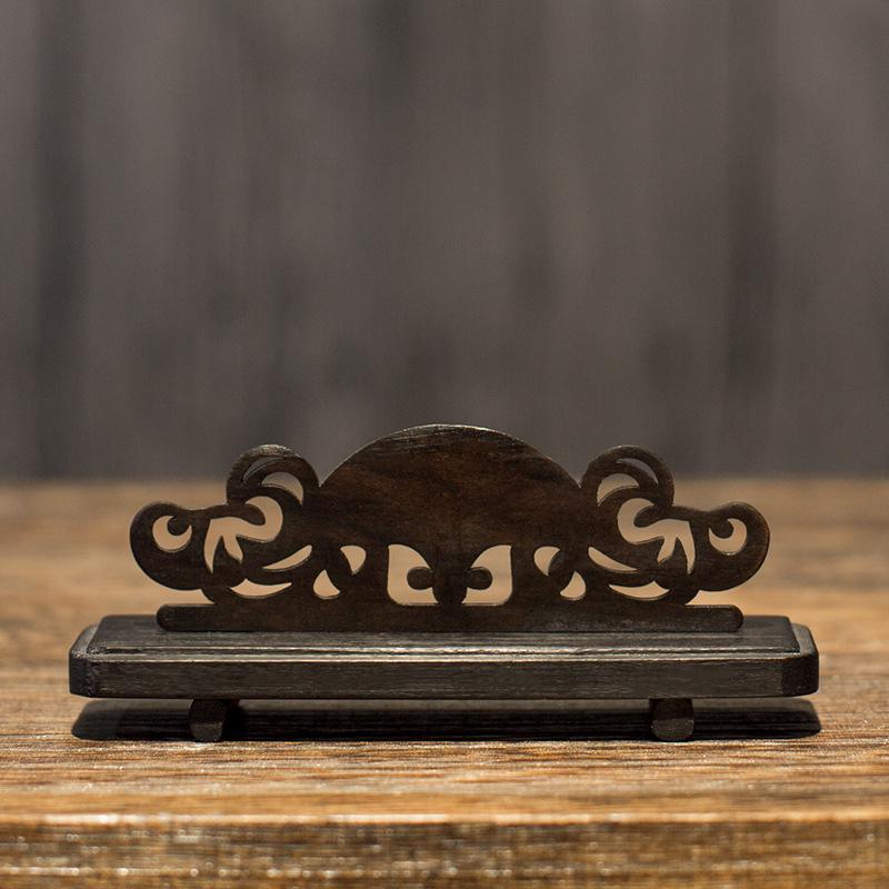 

Подставка для складного веера из черного дерева - Съемный держатель ручной работы для демонстрации