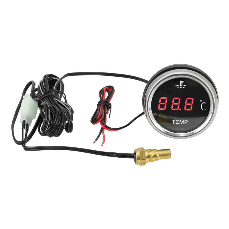 2'' 52mm Digital Led Water temperature Gauge meter +10mm 1/8NPT Temp Sensor coolant temperature Meter With Alarm Function