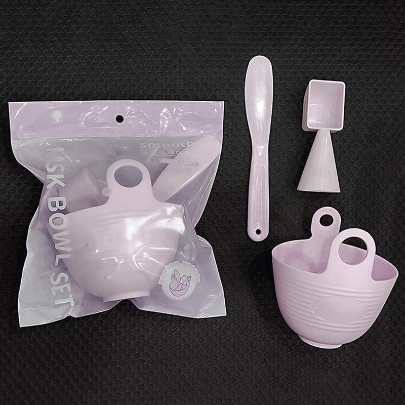 3/4Pcs Silicone Mask Brushes Bowl Measuring Cup Diy Powder Seaweed Mask Tools Handle Multi-Function Brush Face Mud Mixing Beauty