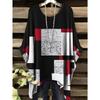 Summer fashion new large size geometric tide rhyme pattern round neck printing