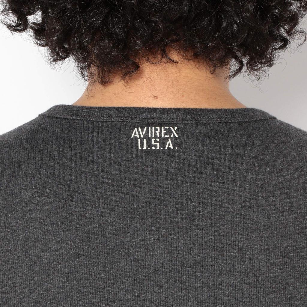 Long T Daily Rib TEE DAILY RIB TEE 6153480 [Avirex] V-Neck (Antibacterial) (Odor Resistant) V-NECK Men's