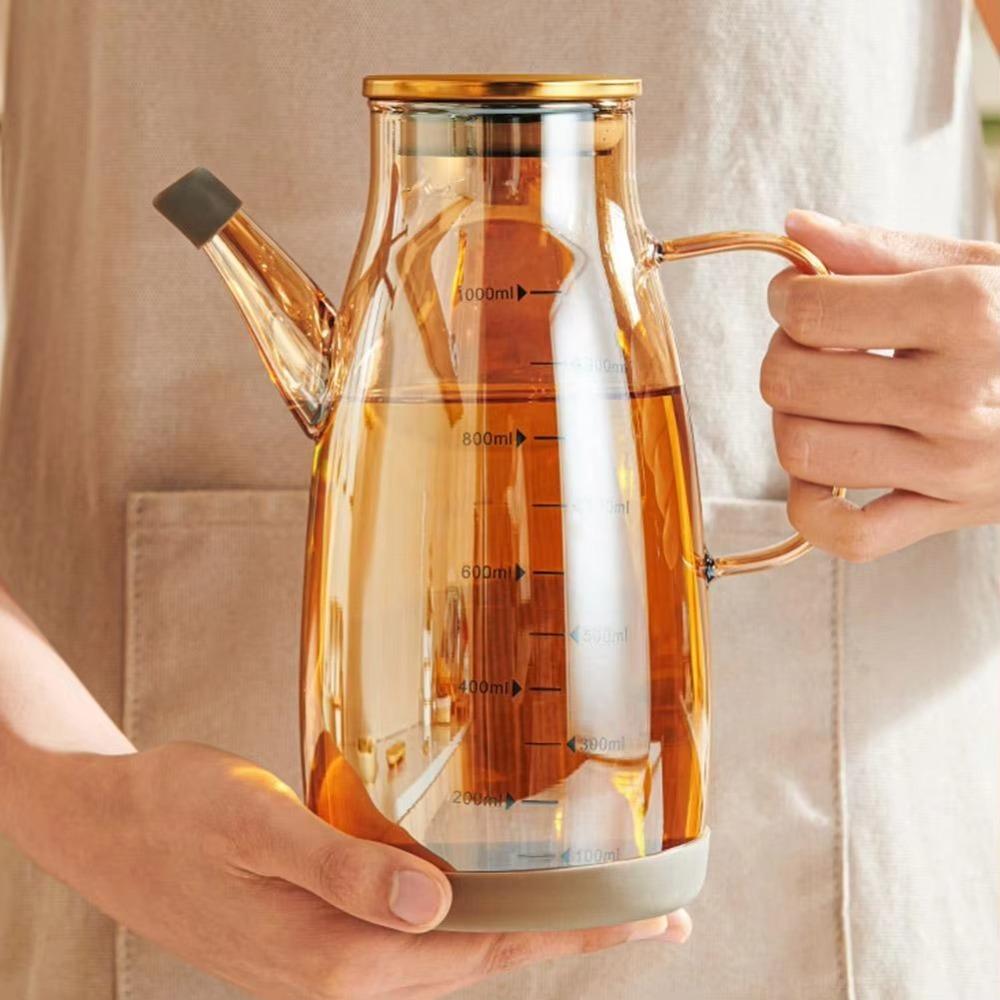 Large Capacity Glass Oil Pot Leak-Proof Seasoning Bottle New Oil Dispenser Bottle Household