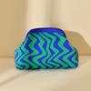Knitted bag, striped clutch bag, women's flying woven clouds, versatile temperament, portable cosmetic bag, large capacity