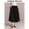 UR 2026 Women's Summer Pleated Elastic Waist Midi Skirt