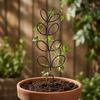 Metal Plant Support Trellis Leaf Pattern Garden Stake for Indoor Outdoor Climbing Plants Decorative Structure for Potted Flowers Vines and Vegetables
