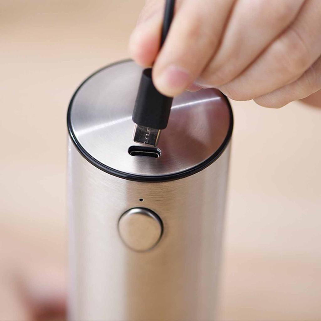 Electric Pepper Grinder, Wireless Rechargeable Household Grinder, Rose Design, Flaxseed & Herb Mill