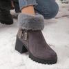 Fluffy Fur High Heel Ankle Boots with Platform Women 2025 Winter Thick Bottom Furry Snow Boots Warm Short Plush Woman's Shoes