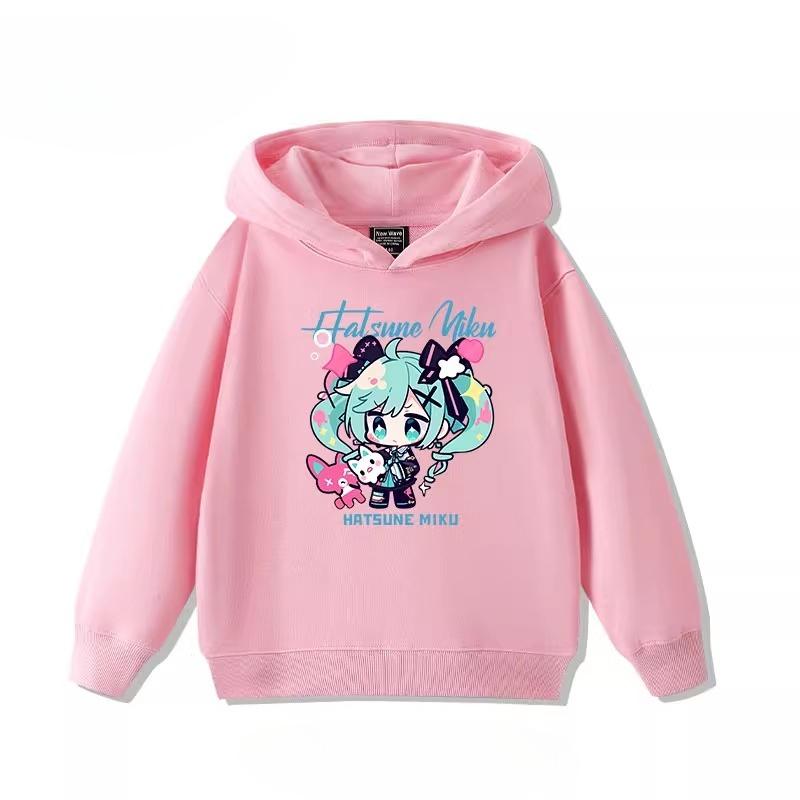 

Детские Подростковые Шапки Hatsune Miku Креативный Узор Пуловер Одежда Осень и Зима Уличная Теплая Милая Толстовка с Капюшоном для Девочек 110