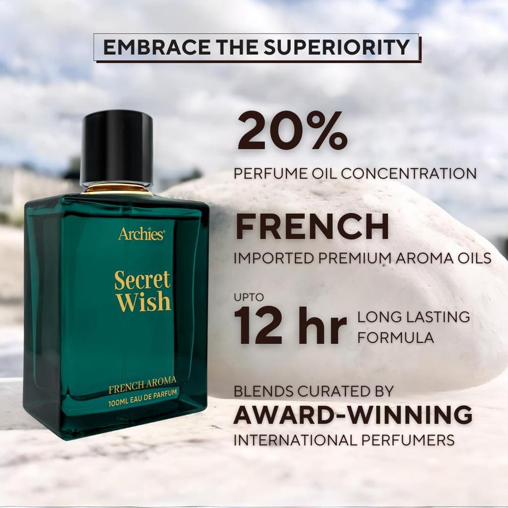 ARCHIES SECRET WISH Eau De Luxury Perfumy dla kobiet | 100 ml |  (20% wysoko skoncentrowane perfumy)