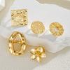 IF ME 5 Piece Exaggerated Geometric Square Flower Ring Set Fashion Jewelry Women Trendy Shiny Party Accessory Daily Wear Decorative