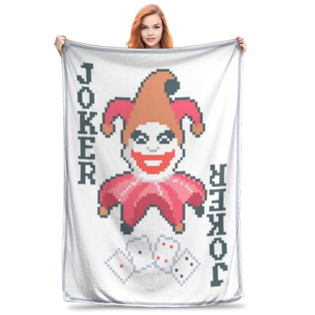 Balatro Playing Card Jocker Lusty Joker Blanket Flannel Multi-Function Soft Throw Blankets For Home Bedroom Plush Thin Quilt