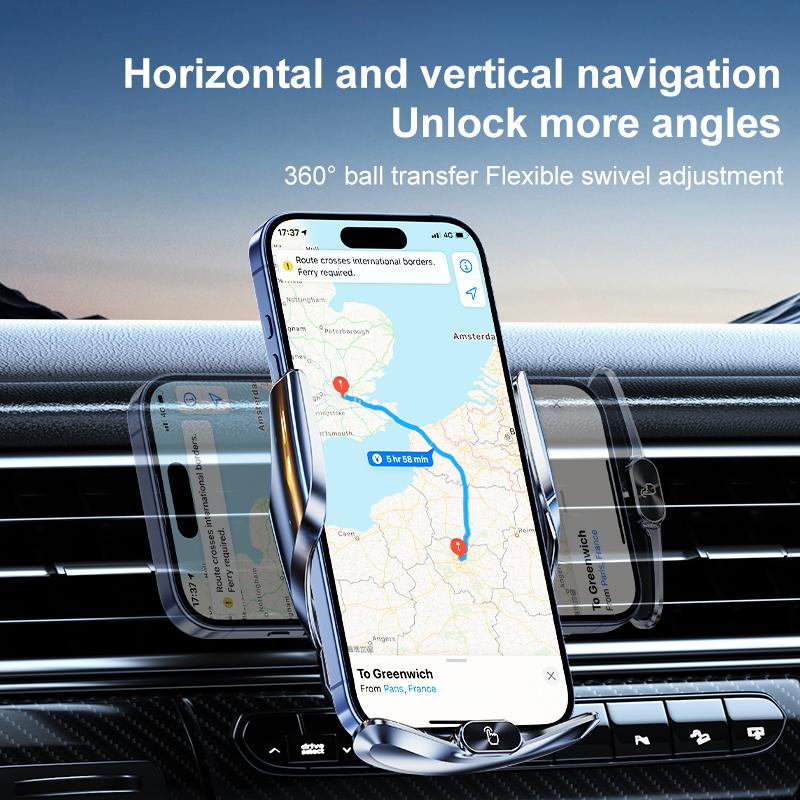 Car Wireless Phone Holder 15W Wireless Charging Car Air Vent Phone Mount For Iphone 15 14 13 12 Xiaomi Samsung