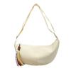 Korean version of simple nylon shoulder bag new foreign style plaid dumpling bag versatile casual light messenger bag women