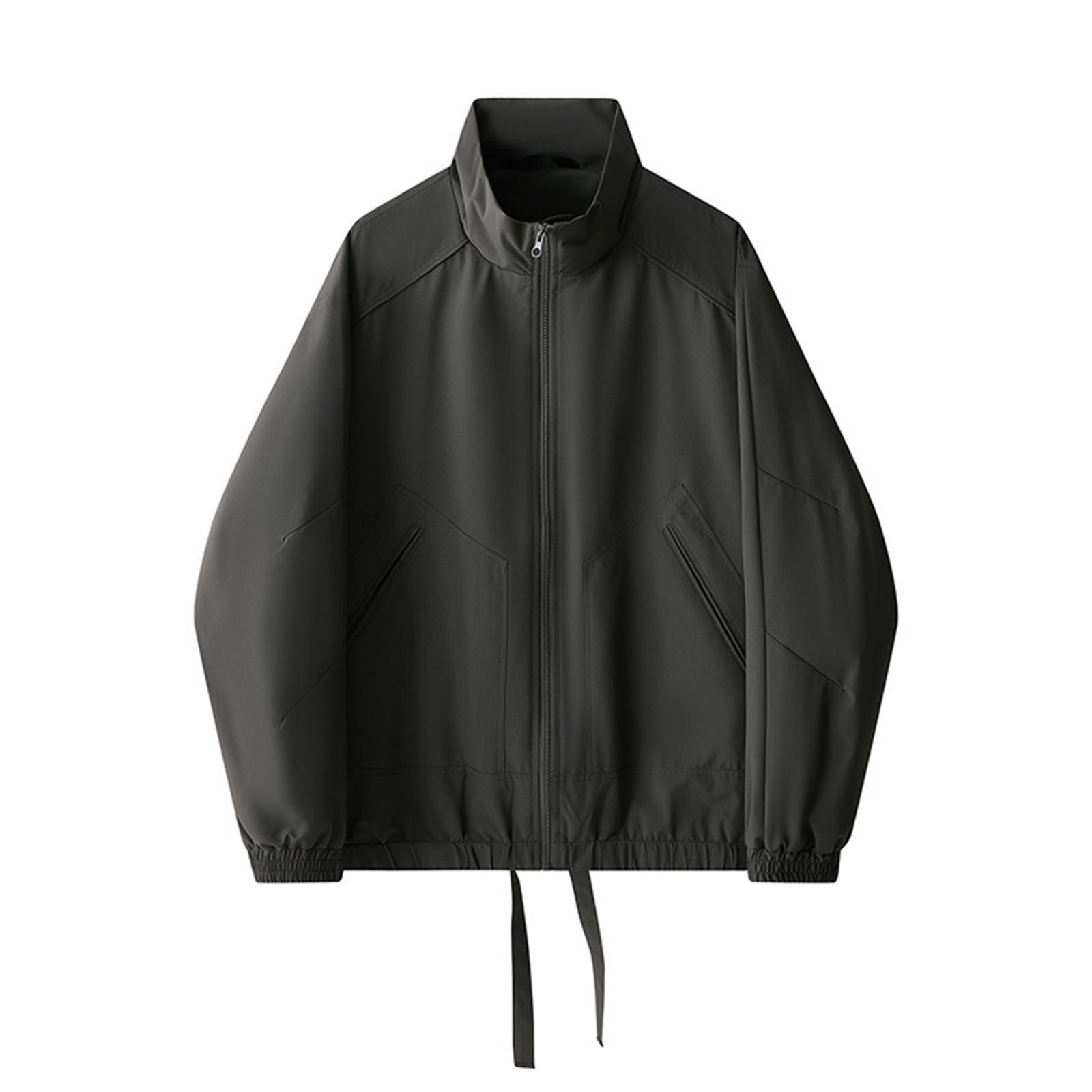 

Мужская однотонная рабочая куртка с воротником-стойкой, повседневная спортивная куртка для активного отдыха, альпинизма, кемпинга XL